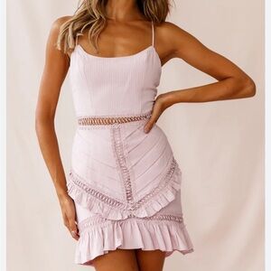 Selfie Leslie Blush Pink Ruffled Skirt Set
